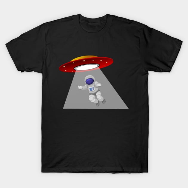 Funny UFO Astronaut Abduction T-Shirt by vladocar